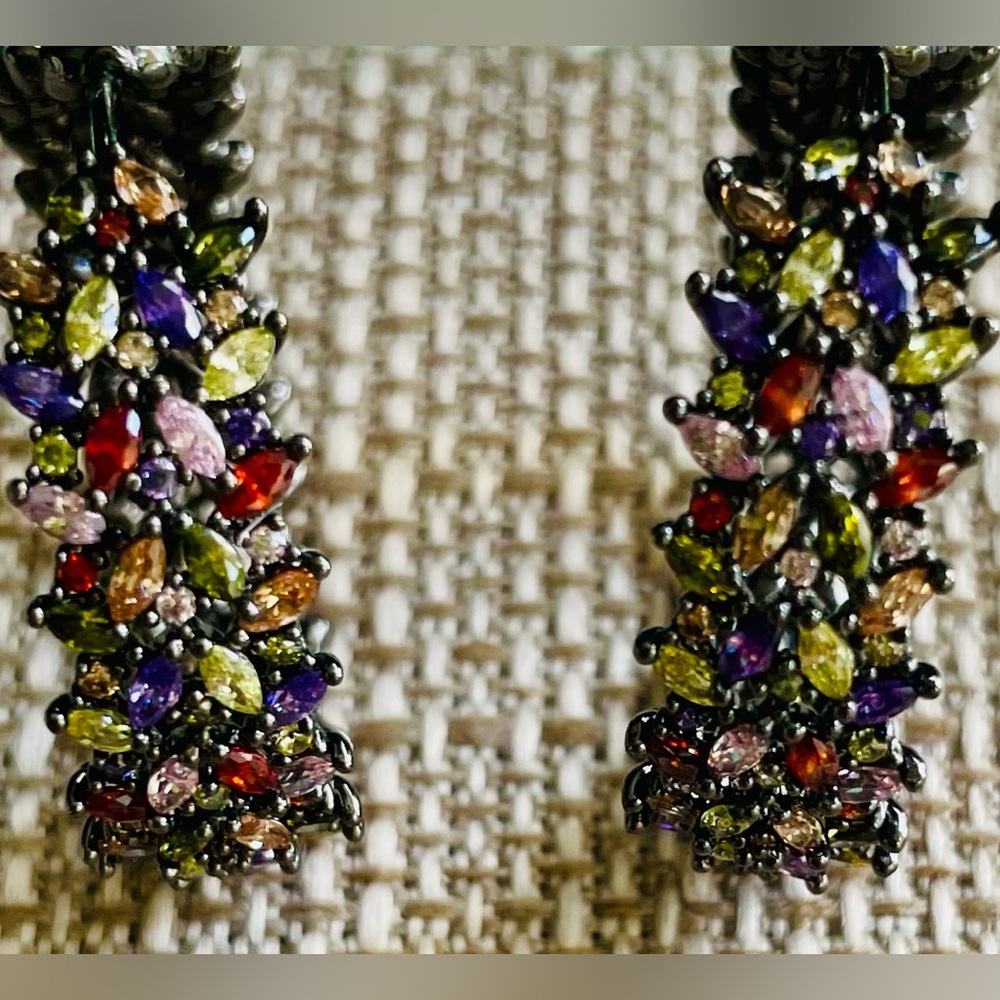 Theia Multicolor Crystal Hoop Earrings